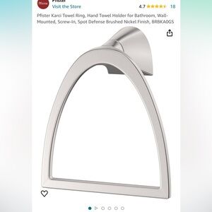 2 - Pfister Karci Towel Ring Matte Black Finish & Brushed Silver finish